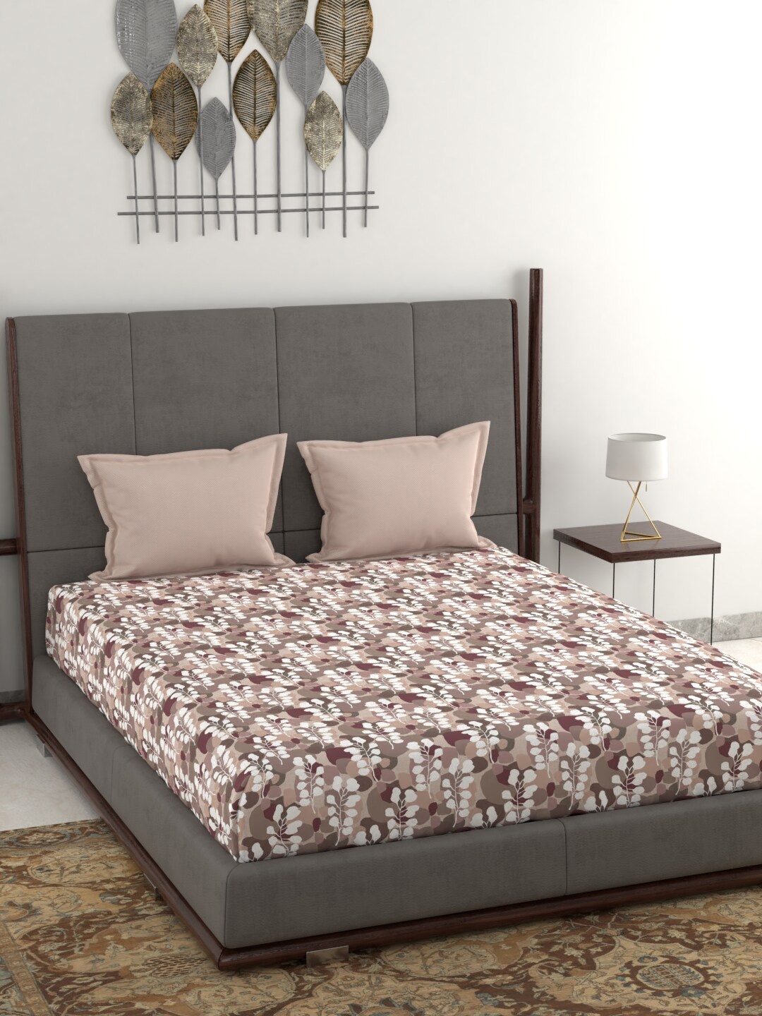 

Trident Rose & White Floral 130 TC Queen Bedsheet with 2 Pillow Covers