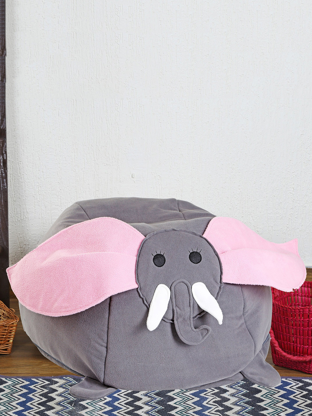 

My Gift Booth Kids Grey Elephant Fleece Bean Bag Cover Without Beans