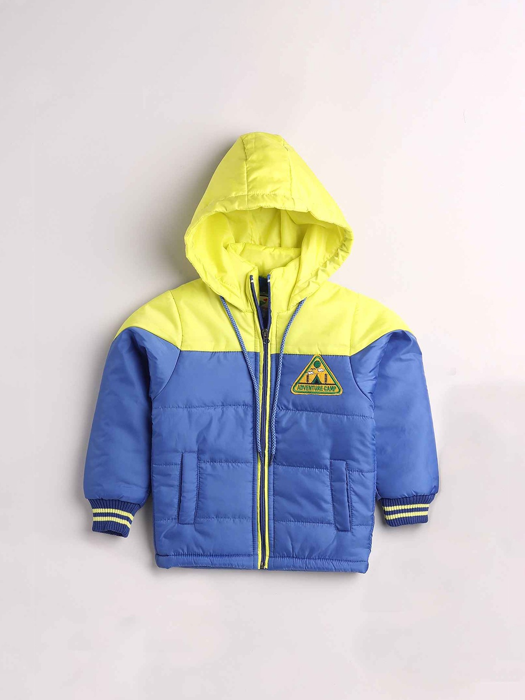 

Toonyport Boys Lime Green Blue Colourblocked Lightweight Padded Jacket