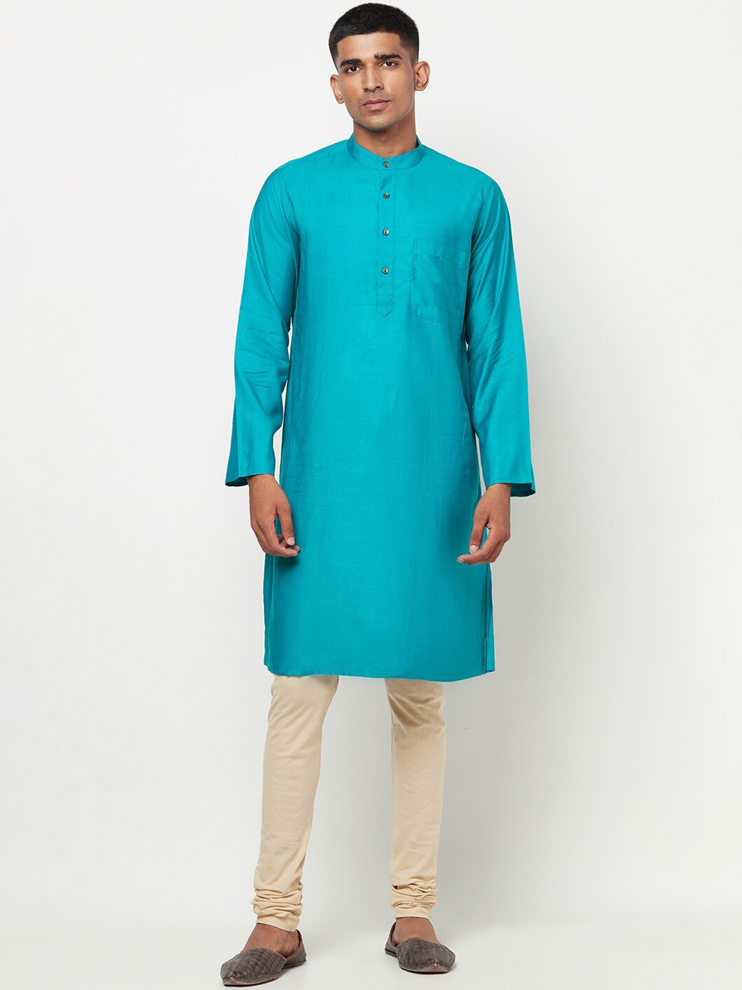 

Fabindia Men Teal Kurta