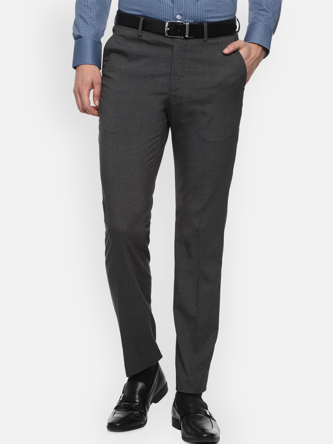 

Louis Philippe Men Grey Slim Fit Formal Trousers