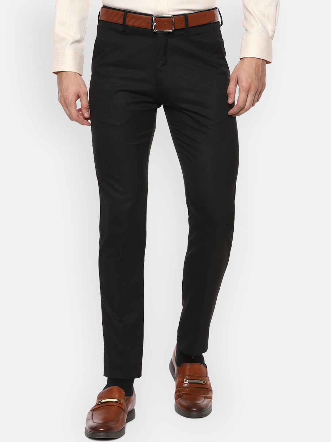 

Louis Philippe Men Black Slim Fit Formal Trousers