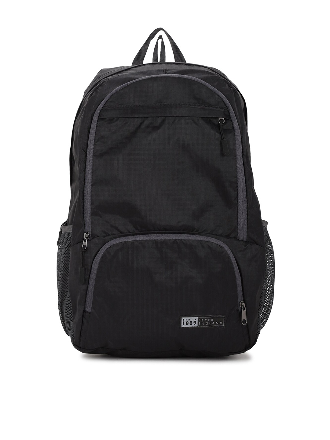 

Peter England Men Black Geometric Backpack