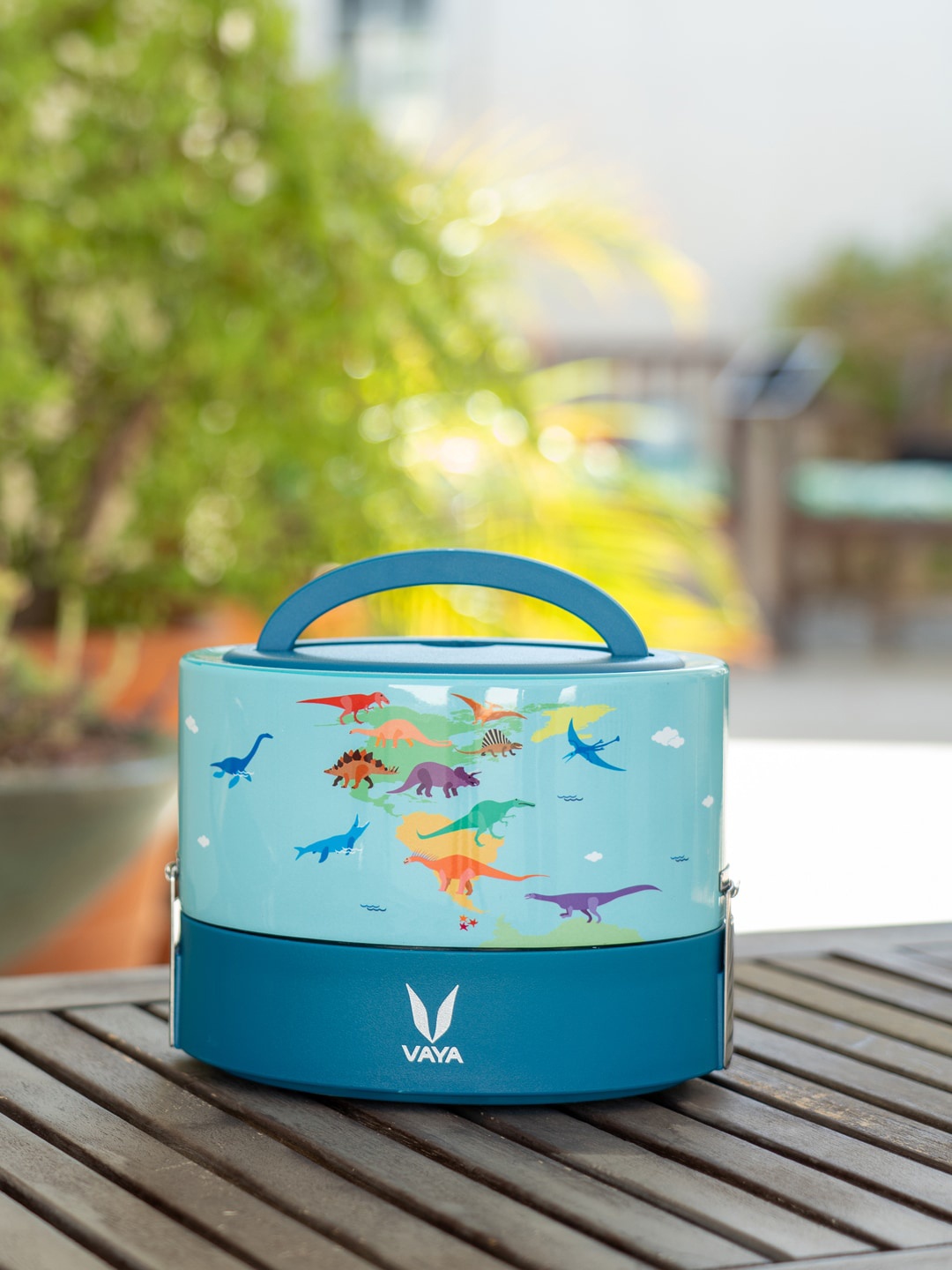 

Vaya Kids Blue Printed Stainless Steel Lunch Box - 600ml