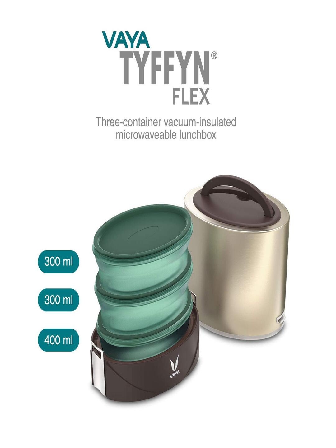 

Vaya Brown Solid Stainless Steel Lunch Box 1000ml