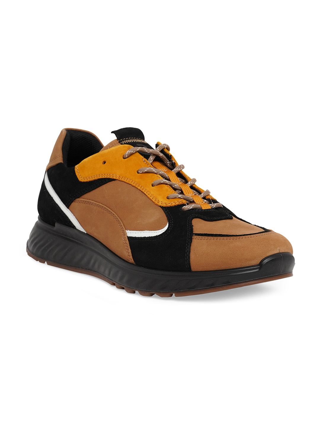 

ECCO ST.1 Men Brown Colourblocked Nubuck Sneakers