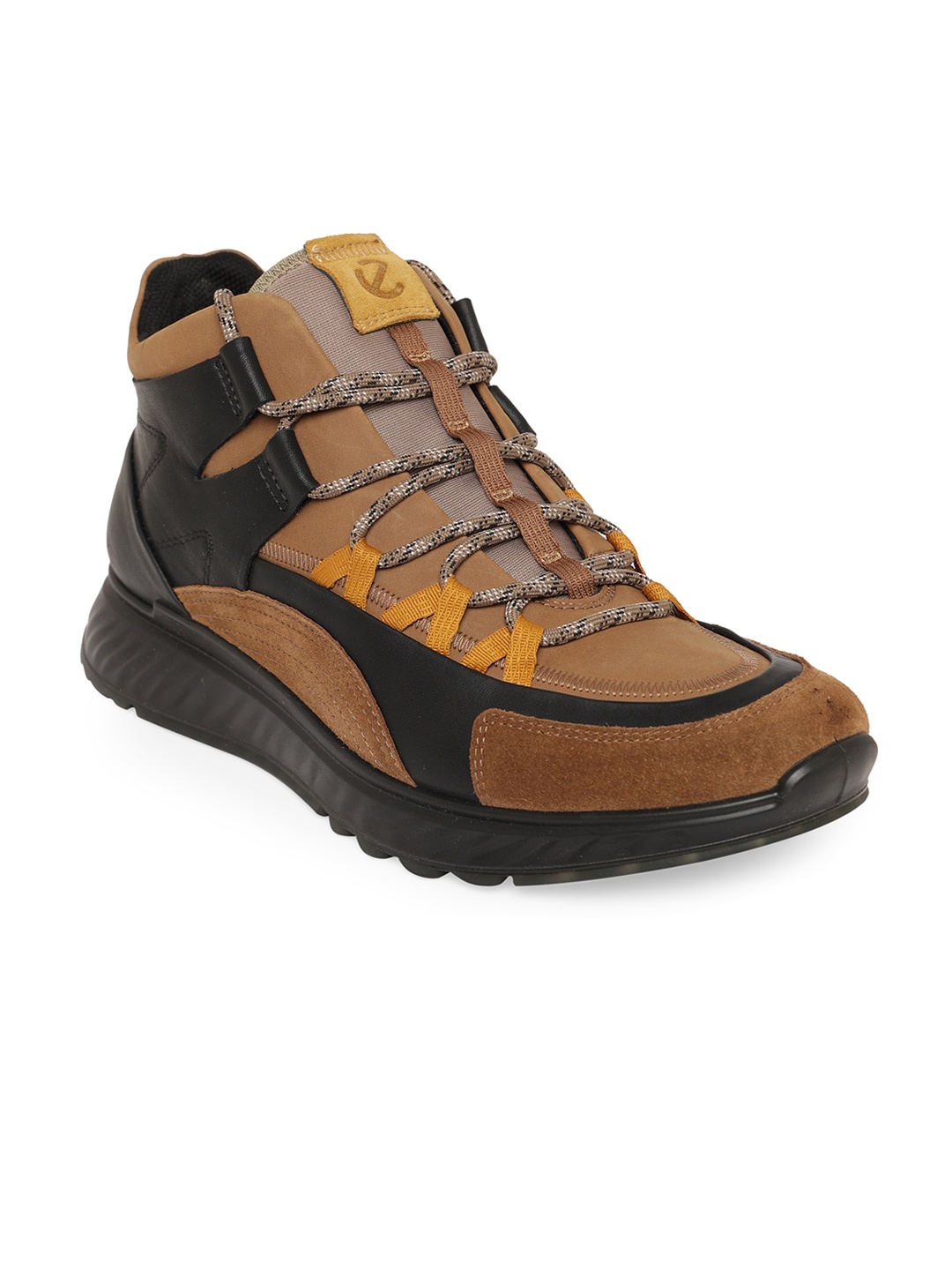 

ECCO ST.1 Men Brown Patent Leather Flat Boots