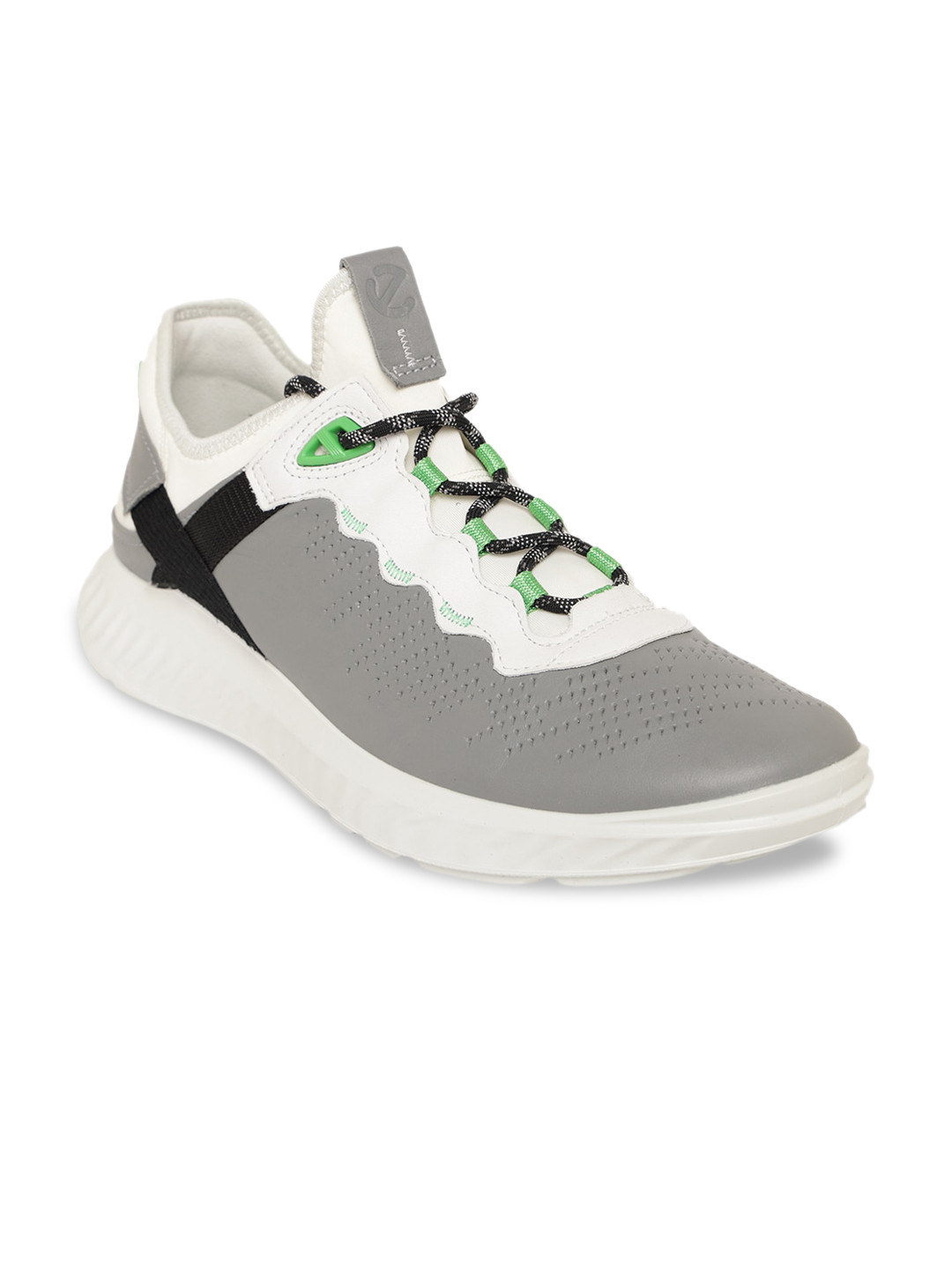 

ECCO Men Grey Colourblocked Leather St. 1 Lite Sneakers