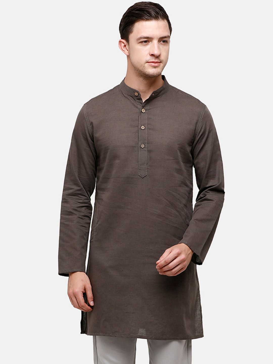 

CAVALLO by Linen Club Men Brown Kurta