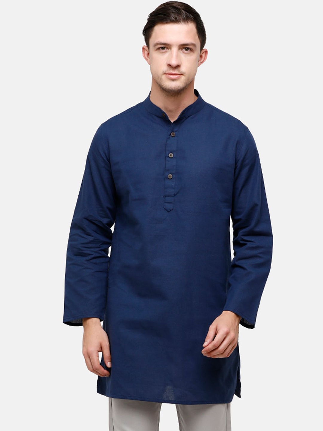 

CAVALLO by Linen Club Men Blue Kurta