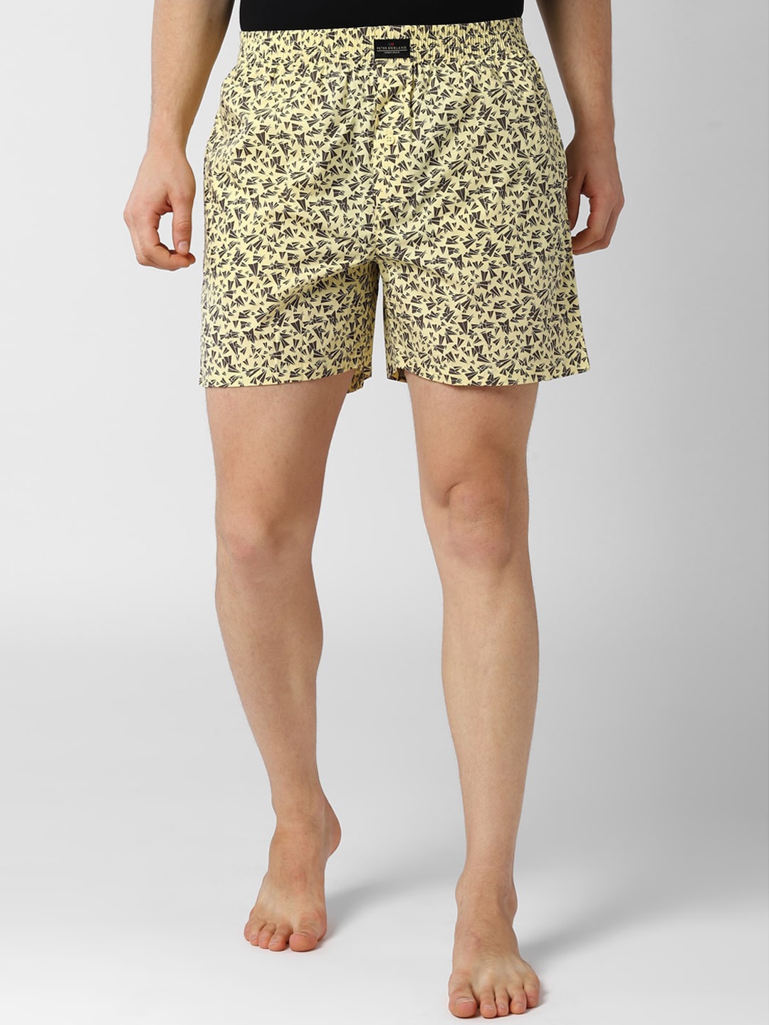 

Peter England Men Yellow & Black Printed Pure Cotton Boxers - PI52099818