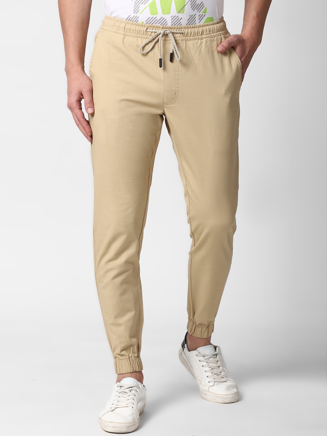 

Peter England Casuals Men Beige Slim Fit Joggers