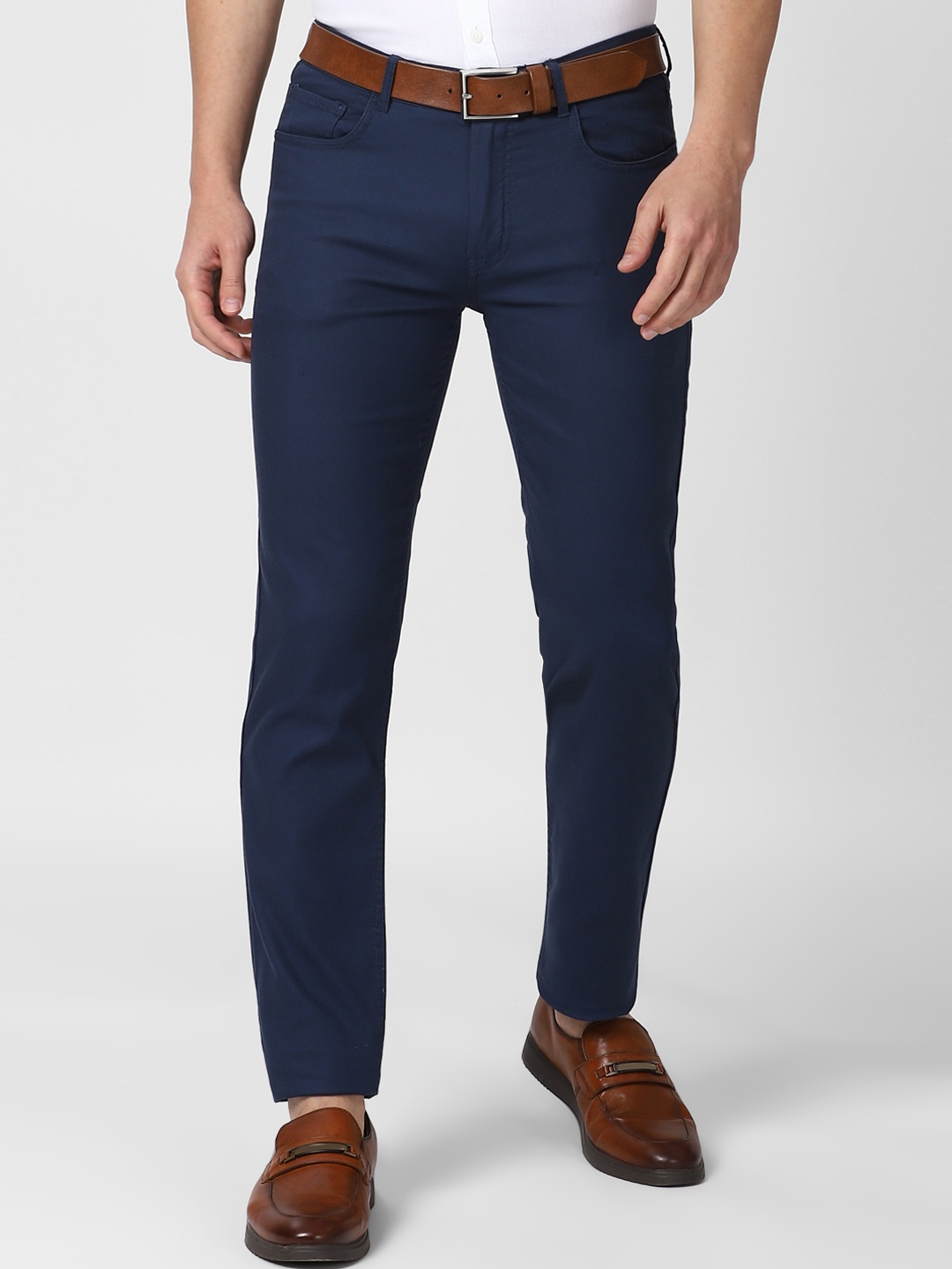 

Peter England Casuals Men Navy Blue Slim Fit Trousers