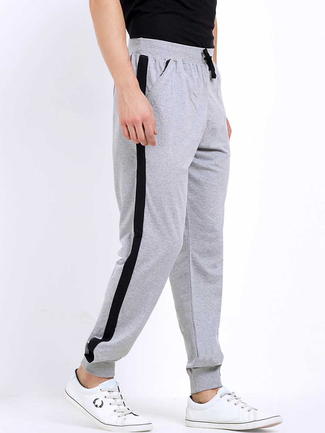 

Maniac Men Grey Black Cotton Joggers