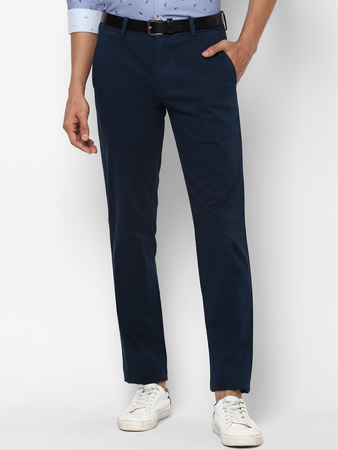 

SIMON CARTER LONDON Men Navy Blue Slim Fit Trousers