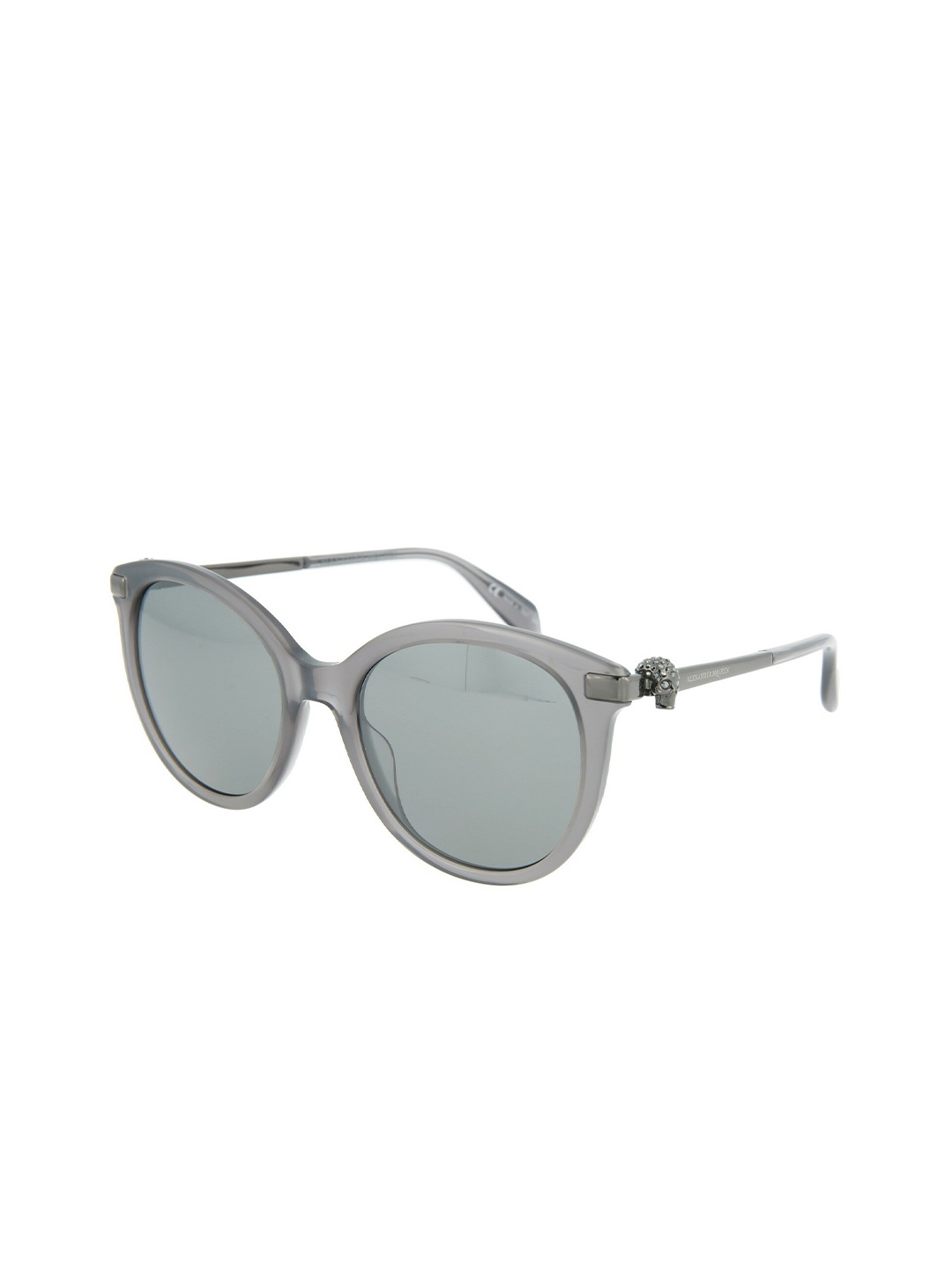 

Alexander McQueen Women Grey Lens & Silver-Toned Oval Sunglasses