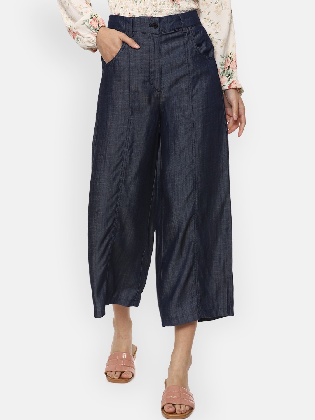 

Van Heusen Woman Women Navy Blue Culottes Trousers