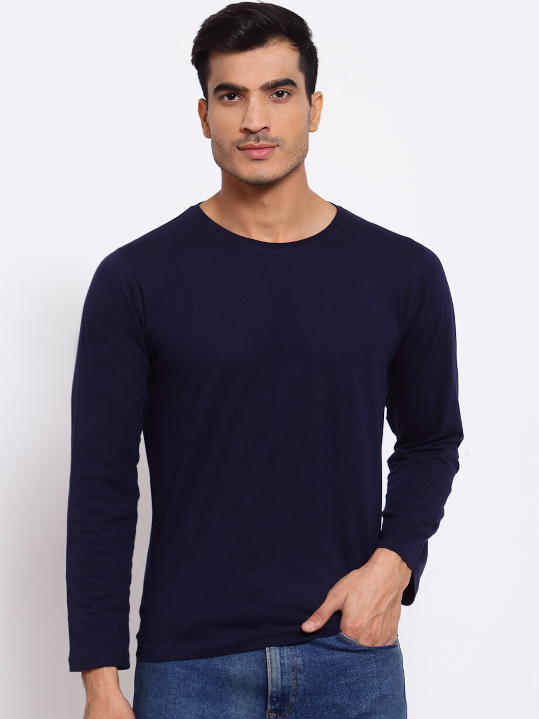 

FERANOID Men Navy Blue Colourblocked Pockets T-shirt