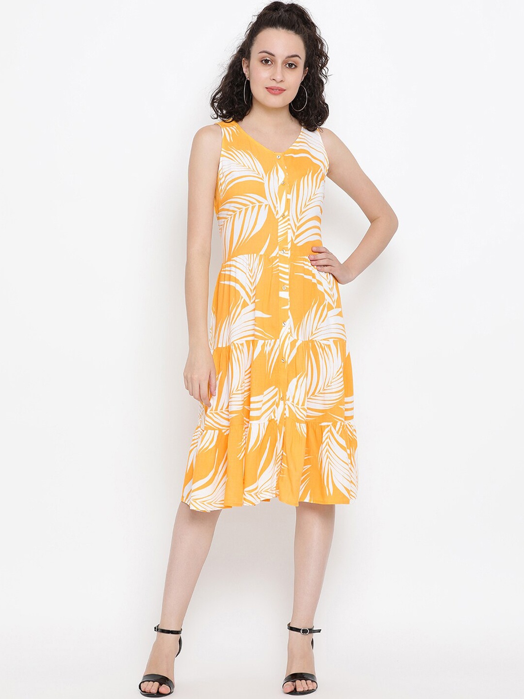 

SQew Yellow A-Line Dress