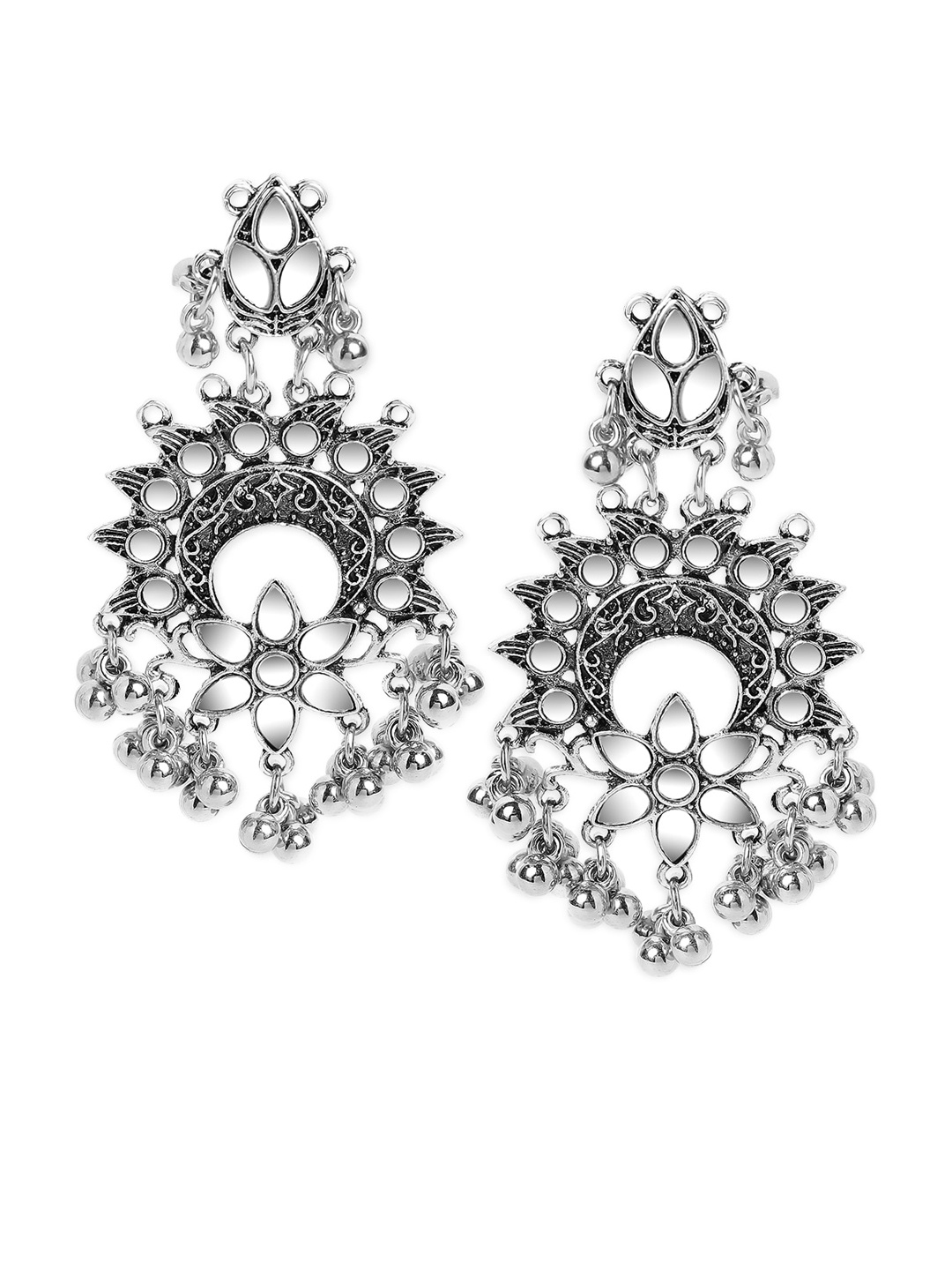 

Anouk Silver Plated Silver-Toned Triangular Drop Earrings