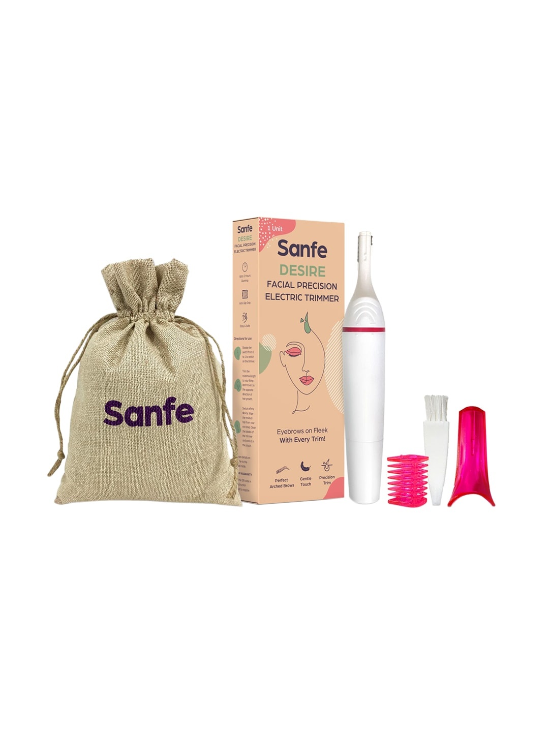

Sanfe Desire Facial Precision Electric Trimmer, Coral