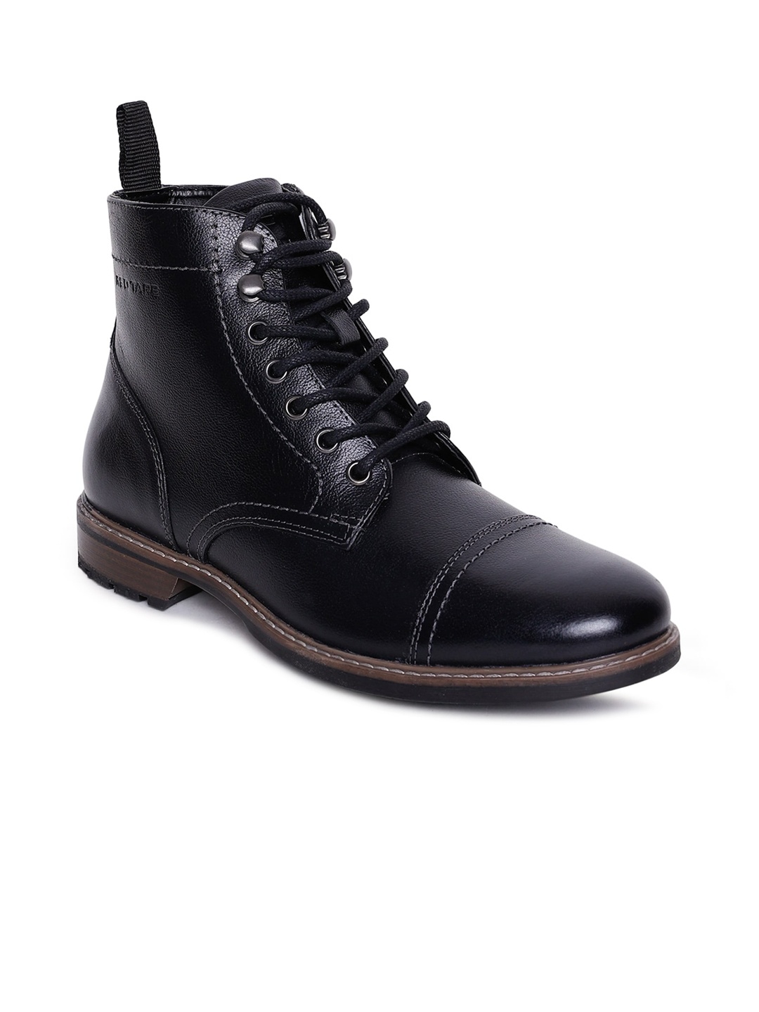 

Red Tape Men Black Leather Flat Boots