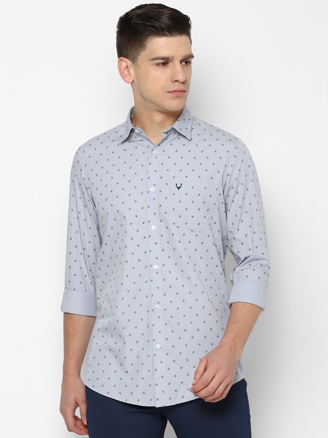 

Allen Solly Men Blue Slim Fit Opaque Printed Casual Shirt