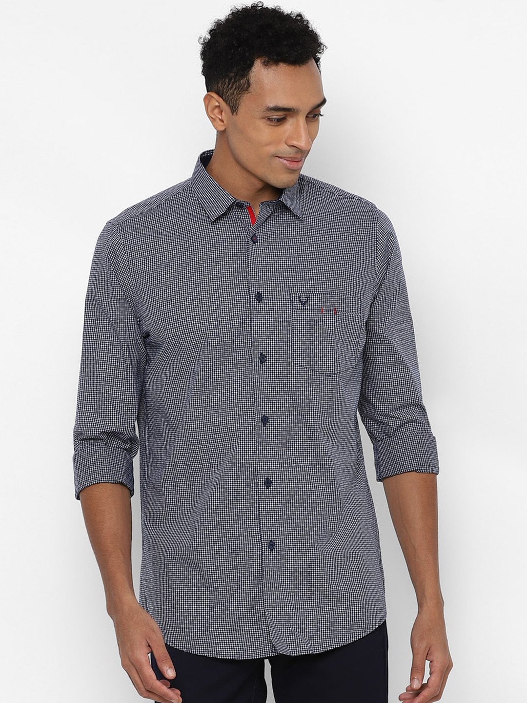 

Allen Solly Men Navy Blue Slim Fit Opaque Printed Casual Shirt