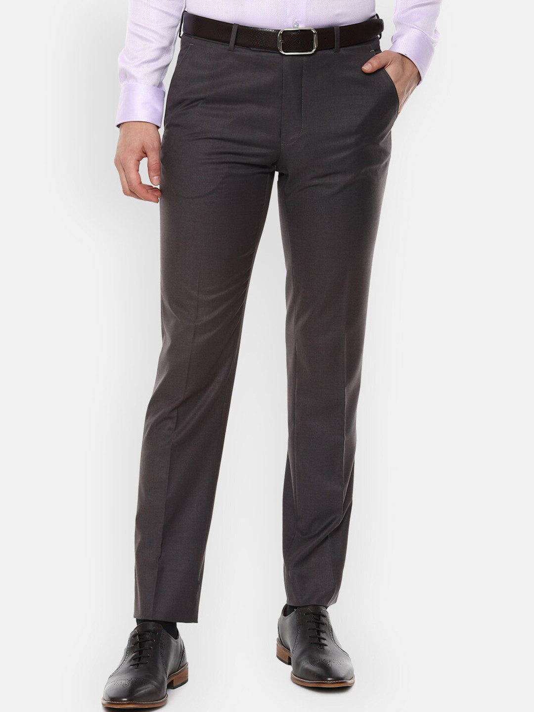 

Van Heusen Men Grey Slim Fit Formal Trousers
