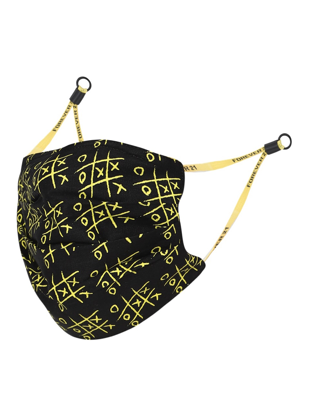 

FOREVER 21 Men Black & Yellow Printed 2-Ply Pure Cotton Cloth Mask