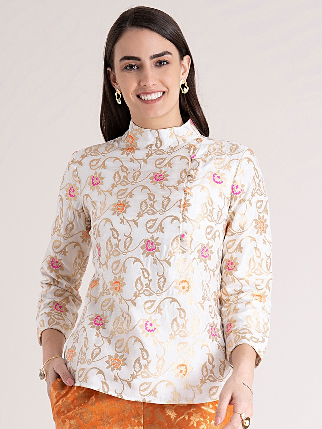 

FableStreet White Floral Regular Top