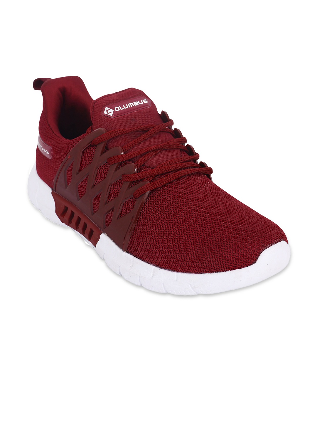 

Columbus Men Maroon Mesh Running Non-Marking Shoes