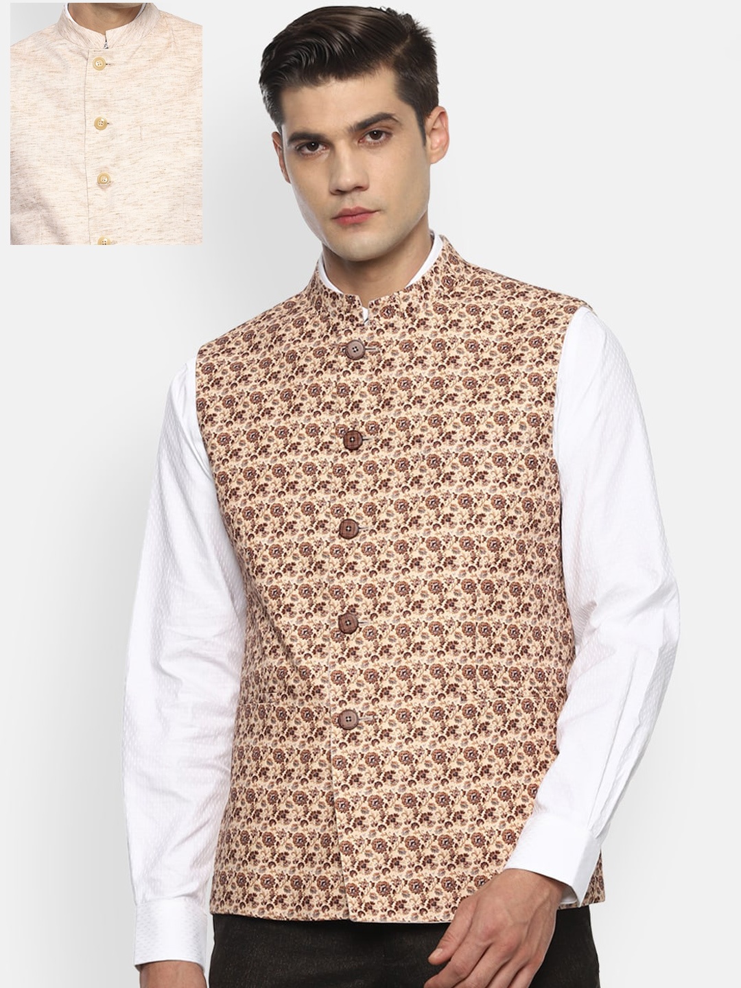 

Van Heusen Men Beige Reversible Waistcoat