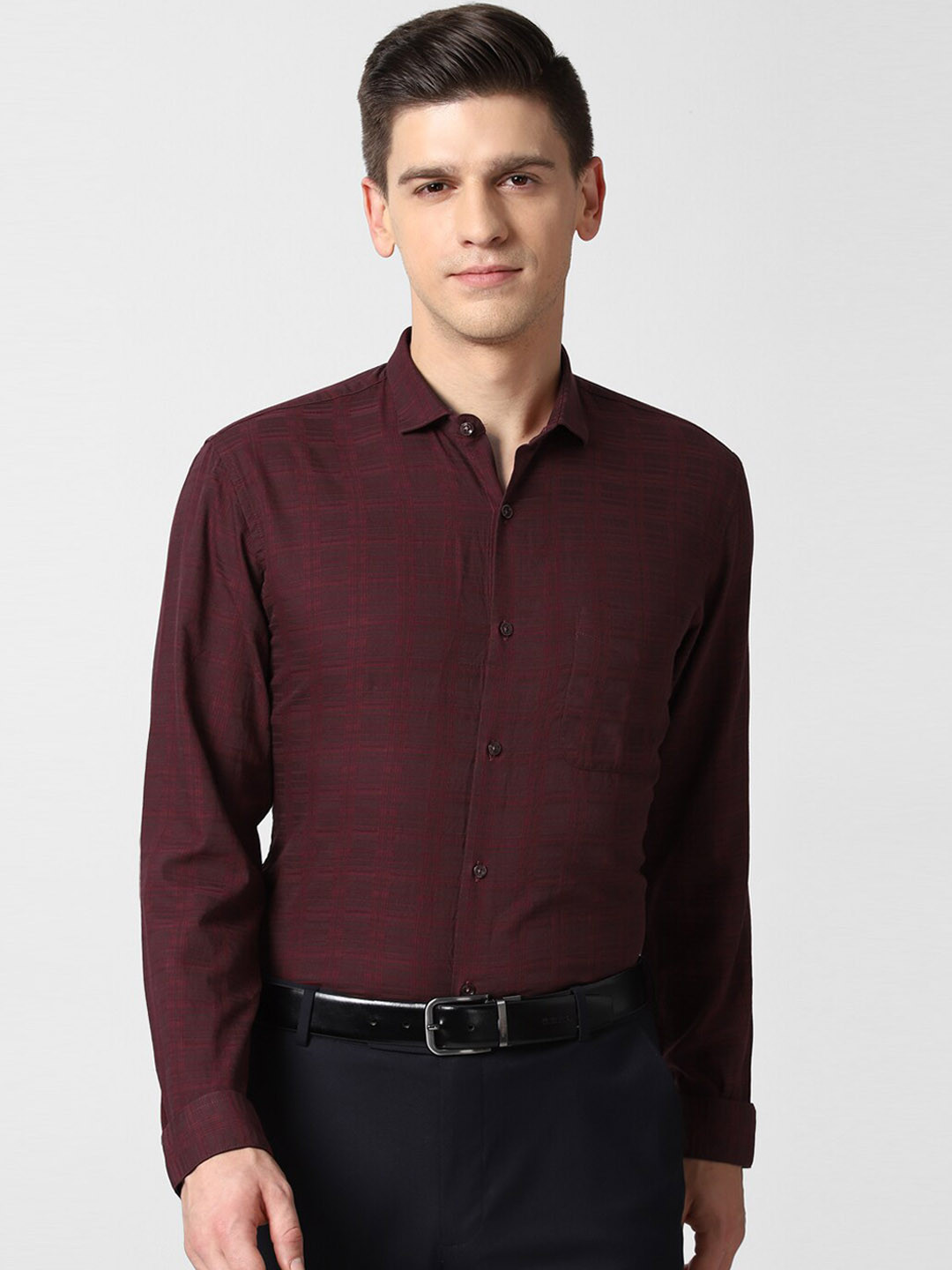 

Peter England Men Maroon Slim Fit Opaque Formal Shirt