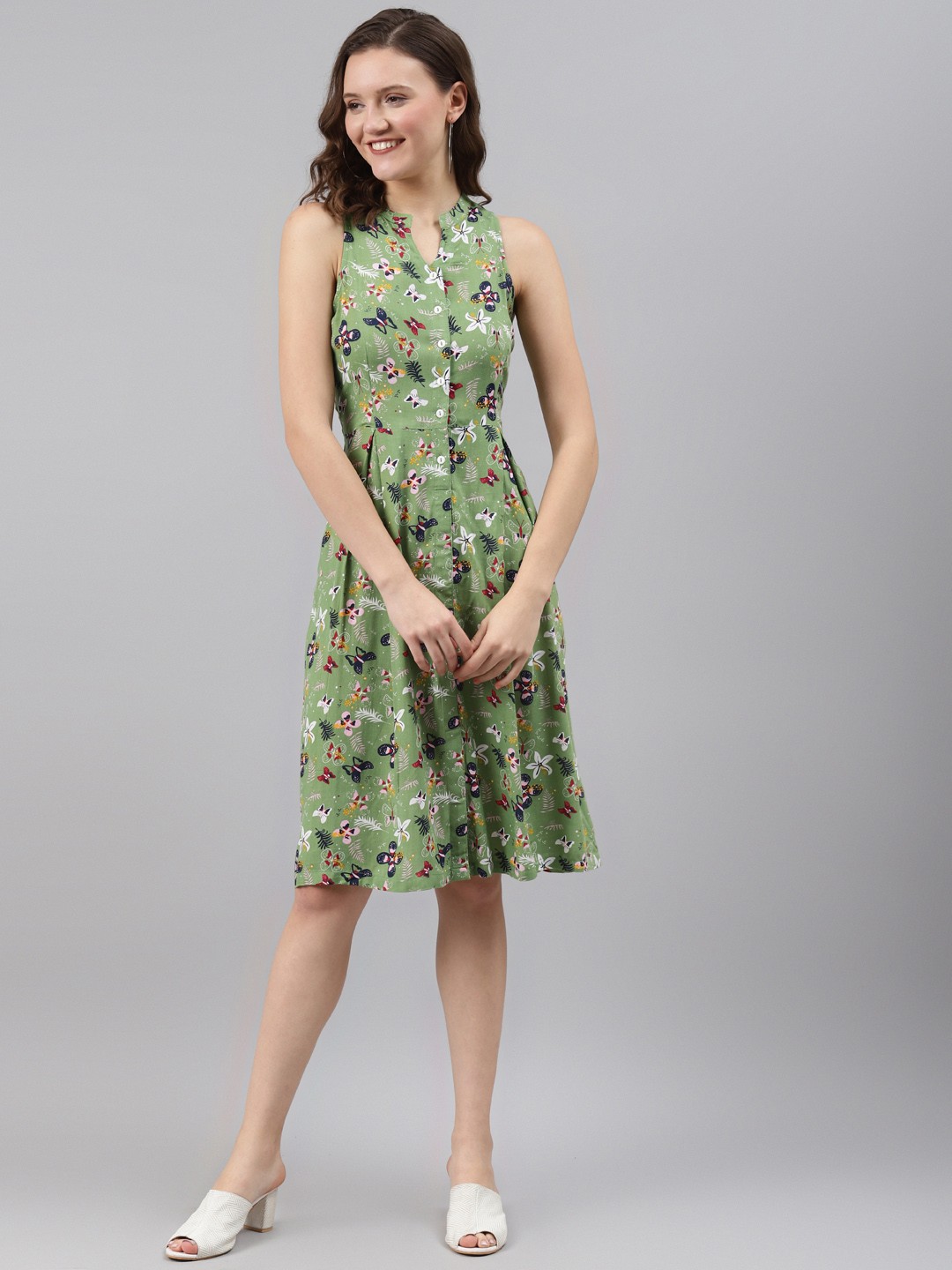 

Ayaany Green Floral Dress