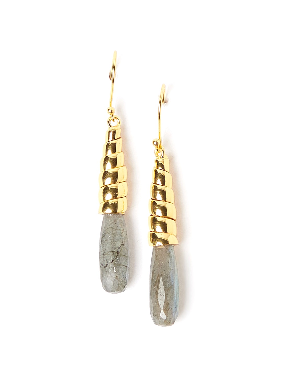 

Fabindia Gold-Toned & Grey Contemporary Drop Earrings