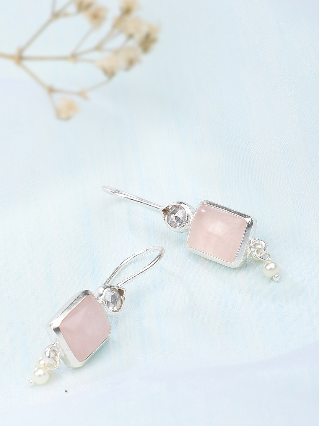 

Fabindia Silver-Toned Contemporary Drop Earrings