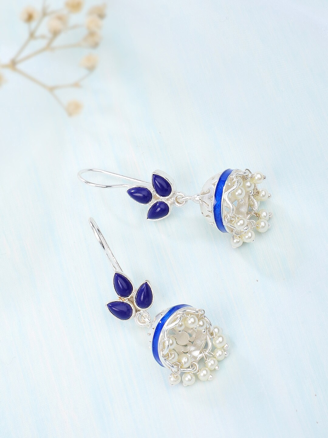 

Fabindia Silver-Toned Contemporary Drop Earrings