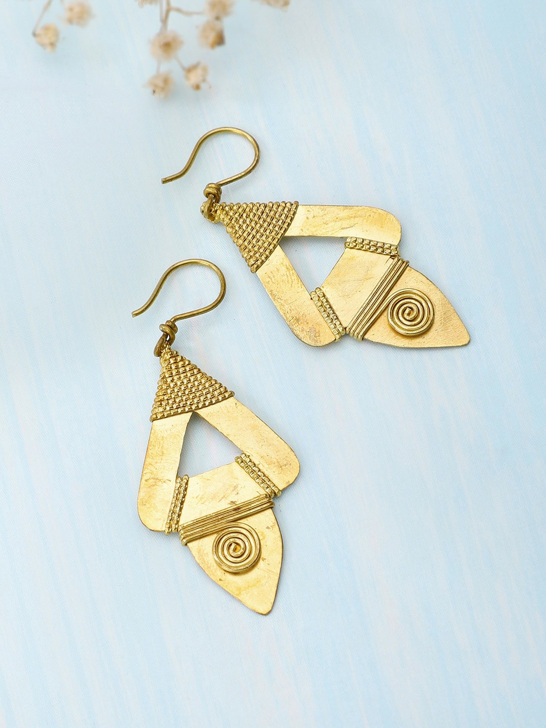 

Fabindia Gold-Toned Triangular Drop Earrings