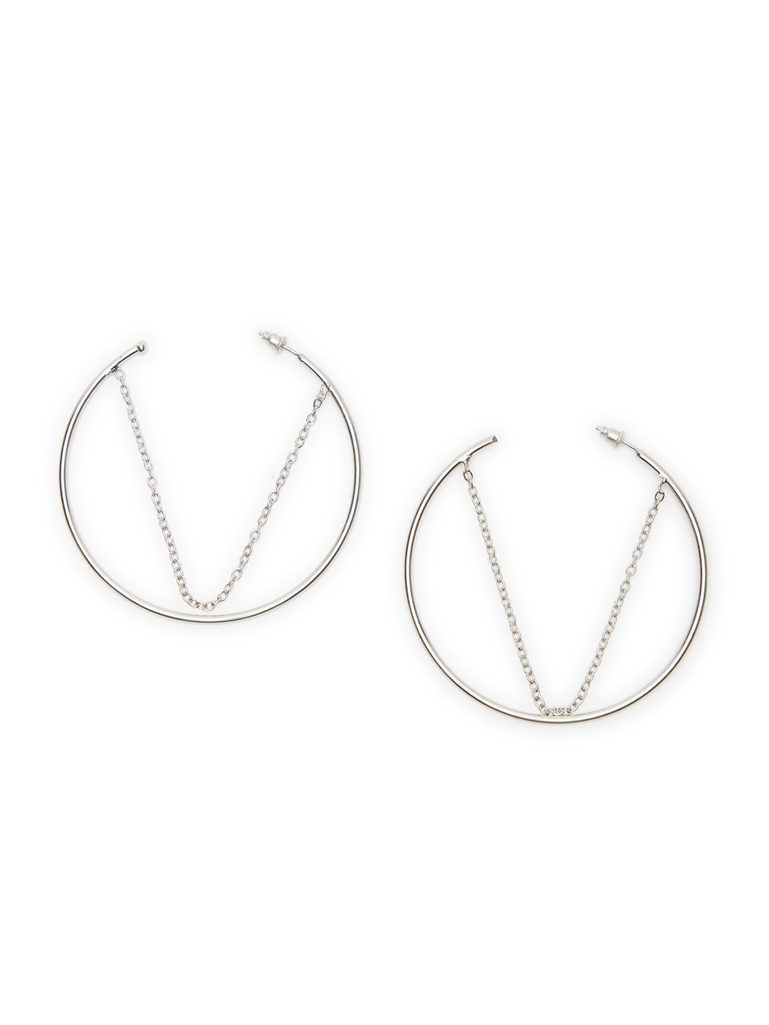 

Fabindia Silver-Toned Contemporary Half Hoop Earrings