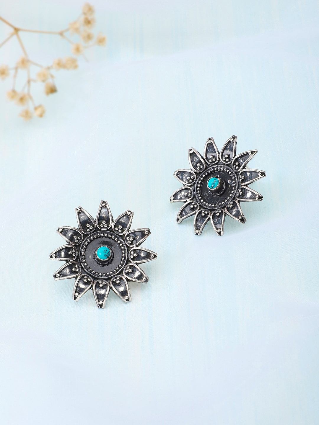 

Fabindia Silver-Toned Contemporary Studs Earrings