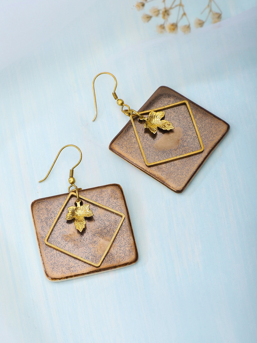 

Fabindia Brown Contemporary Drop Earrings
