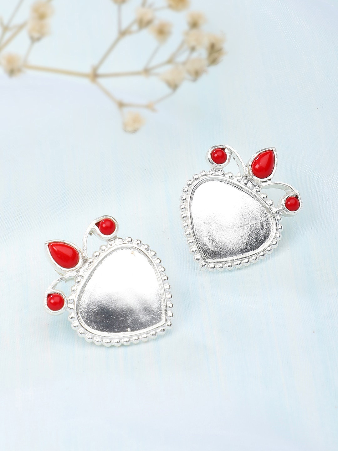 

Fabindia Silver-Toned Contemporary Studs Earrings