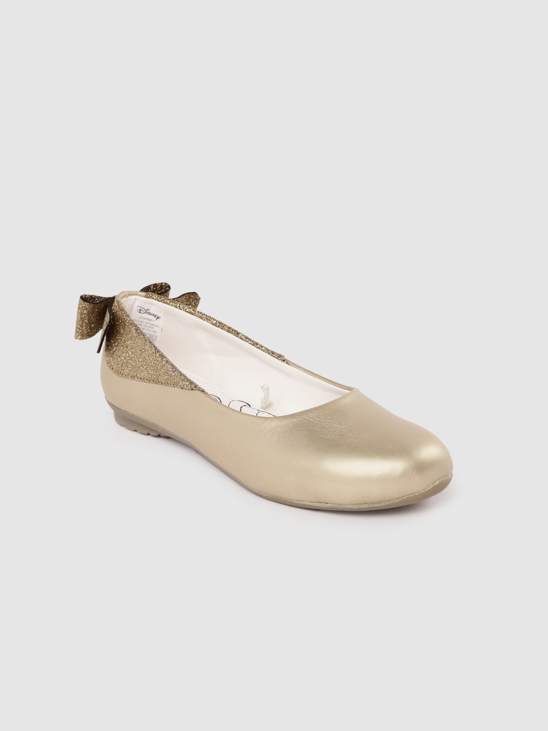

toothless Girls Gold-Toned Disney Princess Ballerinas with Bows