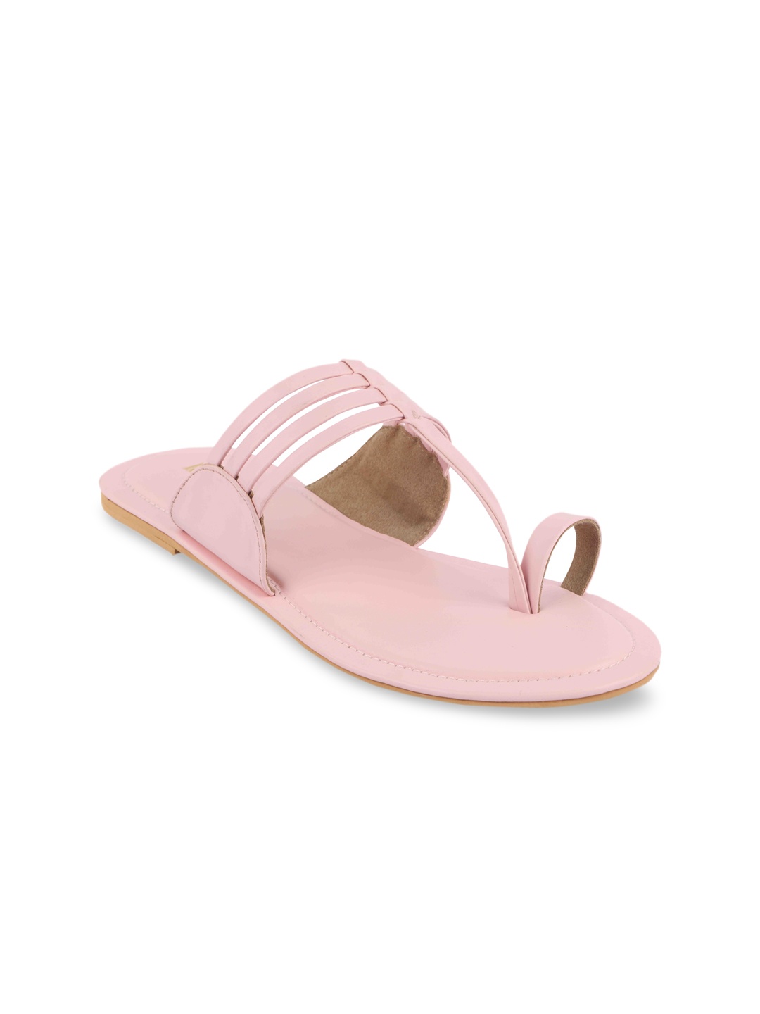 

LA SAVIE Women Pink Open Toe Kolhapuri Flats