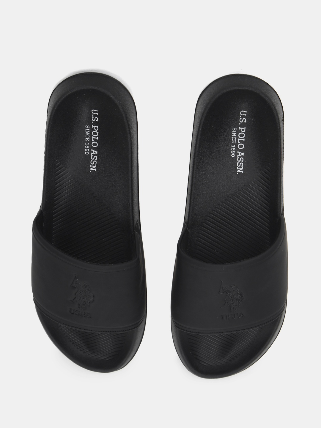 

U S Polo Assn Men Black Sliders
