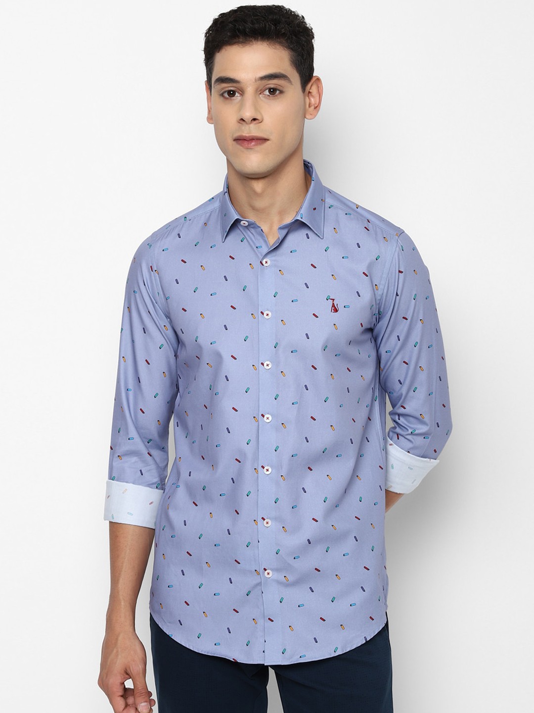 

SIMON CARTER LONDON Men Blue Slim Fit Opaque Printed Casual Shirt