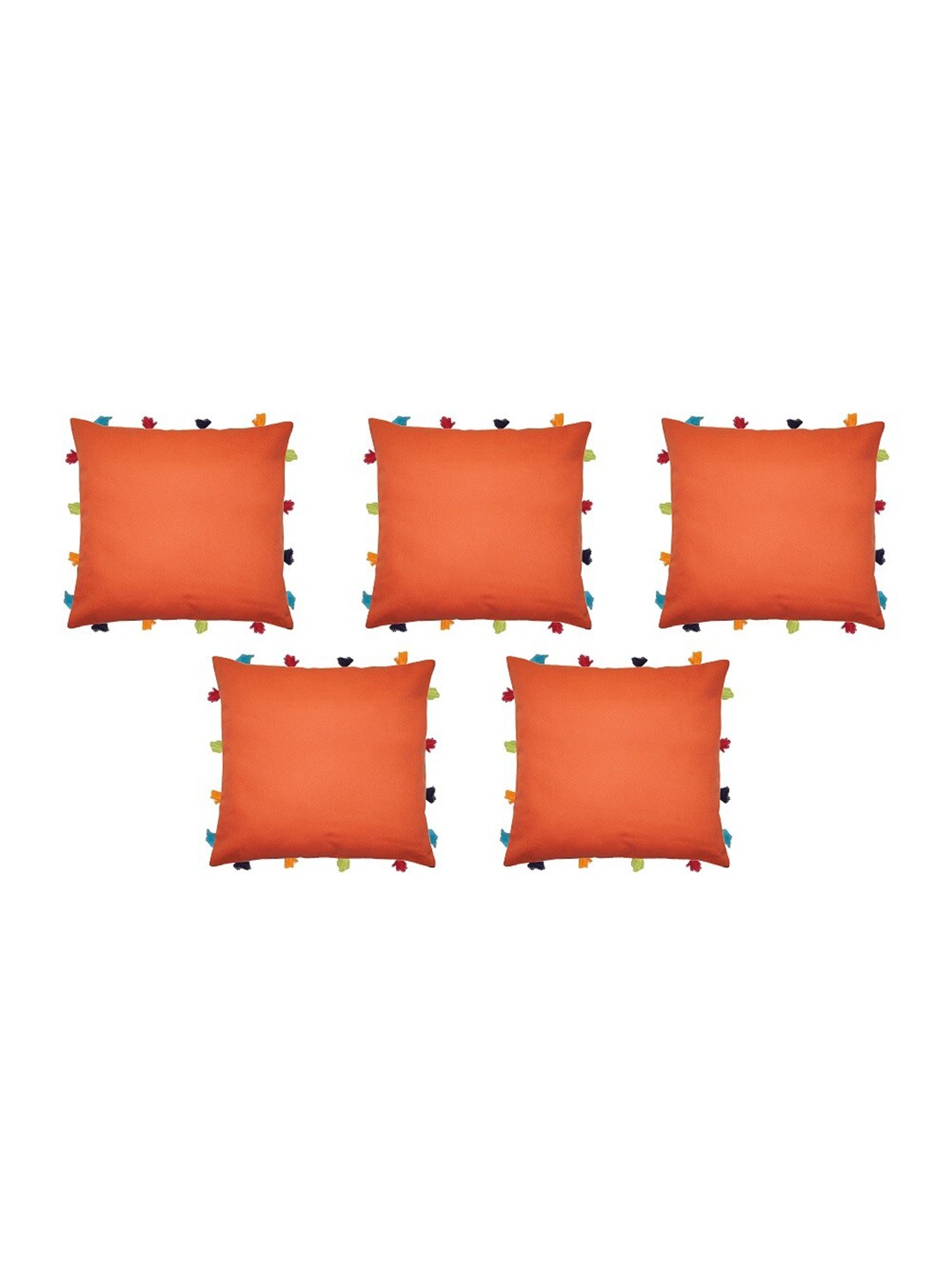 

Lushomes Gunmetal-Toned Set of 5 Square Cushion Covers, Metallic