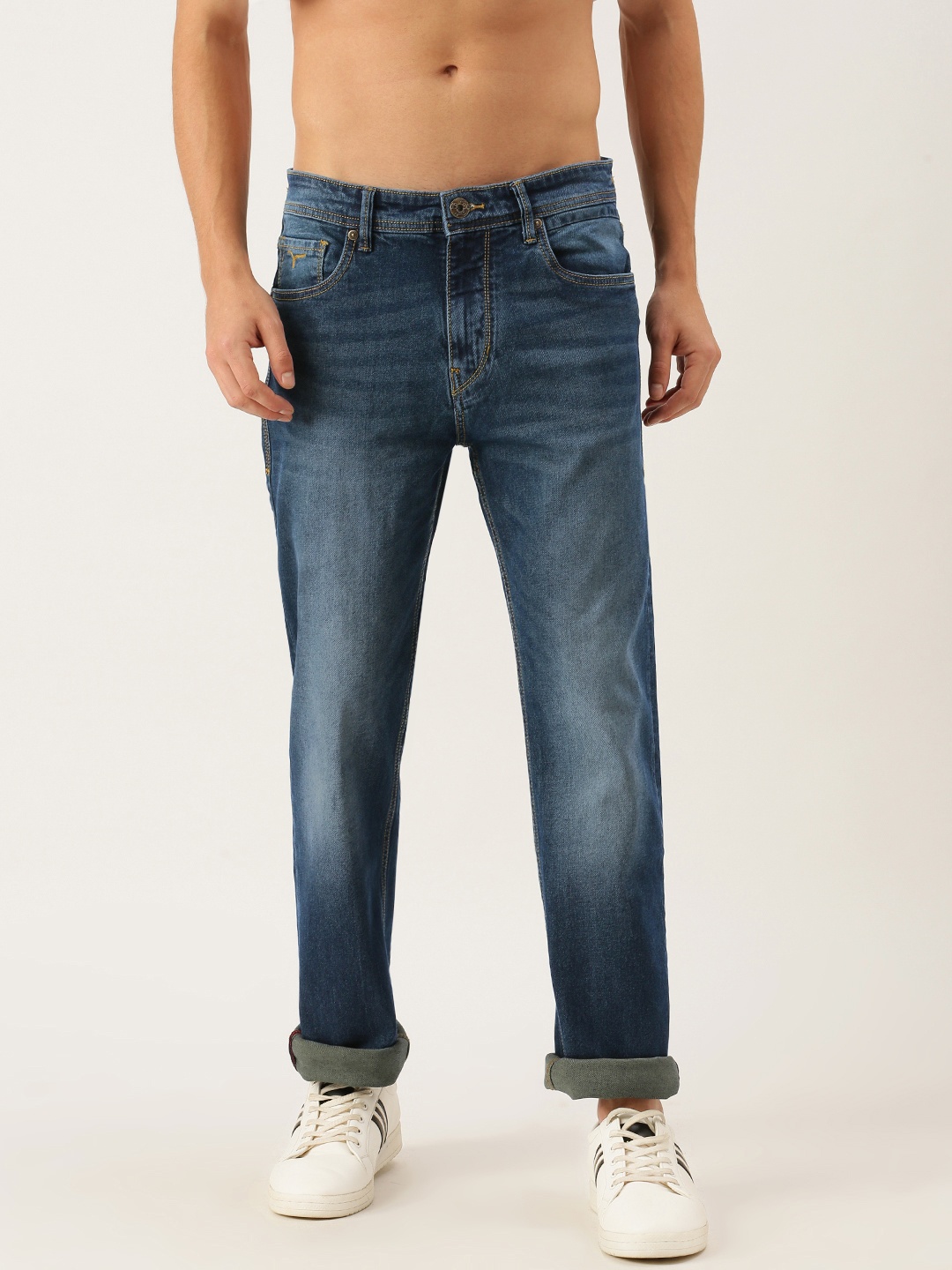

Flying Machine Men Blue Skinny Fit Mid-Rise Heavy Fade Stretchable Jeans
