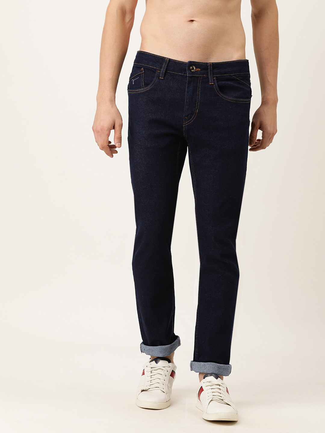 

Flying Machine Men Blue Solid Tapered Fit Stretchable Jeans